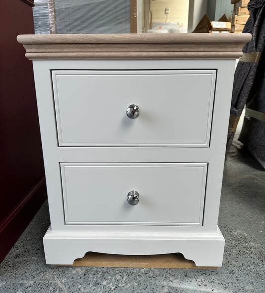Inspiration Large 2 Drawer Bedside - Oak Top