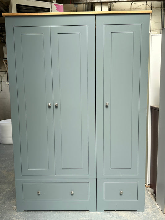 Modo Triple Extra Tall Robe with 2 Drawers- Oak Top