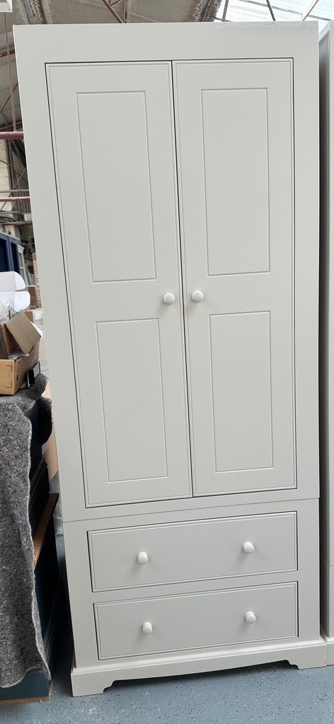 New England Large Extra Tall Robe with 2 Drawers - Oak Top